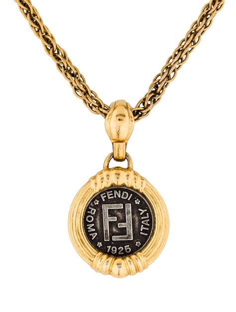 fendi coin necklace|Fendi Vintage Coin Pendant Necklace.